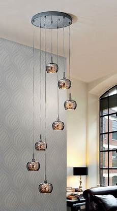 Smoked Glass Chandelier