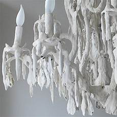 White Plaster Chandelier